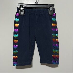 Gap Kids Girls Leggings W/ Heart Print Stripe in Navy/Multi